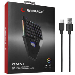 Rampage KB-277 OMNI Siyah Örgülü Type C RGB 6 Farklı Aydınlatma Modu Q Mini Gaming Oyuncu Klavyesi - 2