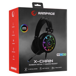 Rampage RM-K59 X-CHAIN Siyah USB 7.1 Rainbow Ledli Gaming Mikrofonlu Oyuncu Kulaklığı - 2