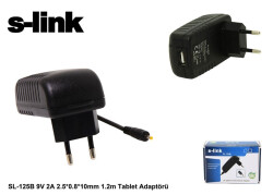 S-link SL-125B 9v 2a 2.5-0.8-10mm 1.2 Tablet Adaptörü - S-LİNK