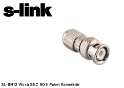 S-link SL-BN12 Vidalı BNC 50 li Paket Konnektör - S-LİNK