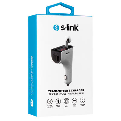 S-link SL-BT245 5V 3.1A - 5V 1A Bluetooth Kulaklık ve TF+USB Fm Transmitter - 2