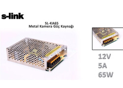 S-link SL-KA65 12V 5A 65W Metal Kamera Güç Kaynağı - S-LİNK