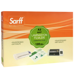 SARFF 100MIC MAT LAMİNASYON FİLMLERİ - A3(426X303MM) - 100ADET - 2