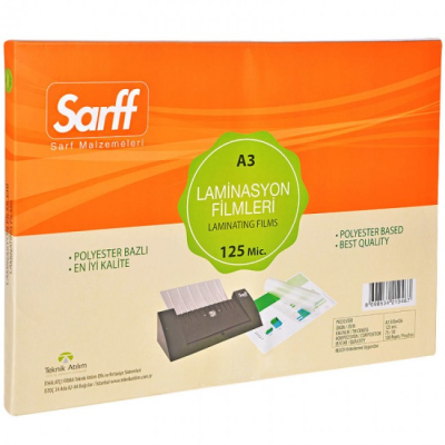 SARFF 125MIC LAMİNASYON FİLMLERİ - A3(426X303MM) - 100ADET - 1