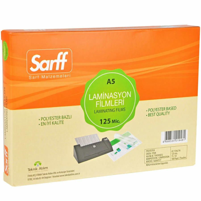 SARFF 125MIC LAMİNASYON FİLMLERİ - A5(155X216MM) - 100ADET - 1