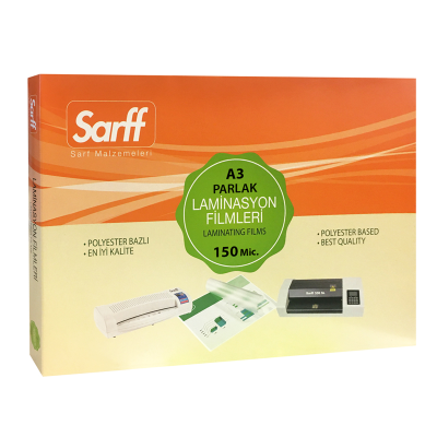 SARFF 150MIC LAMİNASYON FİLMLERİ - A3(426X303MM) - 100ADET - 1