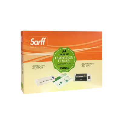 SARFF 250MIC LAMİNASYON FİLMLERİ - A4(216X303MM) - 50ADET - 1