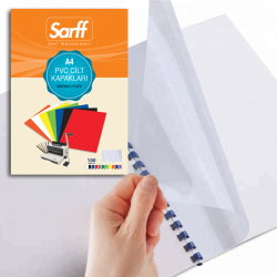 SARFF A4 BUZLU ŞEFFAF PVC CİLT KAPAKLARI - 100ADET - SARFF