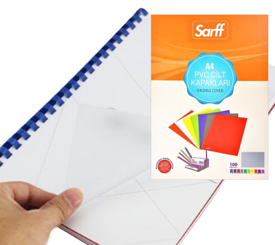 SARFF A4 BUZLU ŞEFFAF PVC CİLT KAPAKLARI - 100ADET - 2