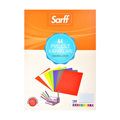 SARFF A4 OPAK BEYAZ PVC CİLT KAPAKLARI - 100ADET - 3