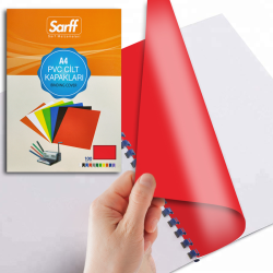 SARFF A4 OPAK KIRMIZI PVC CİLT KAPAKLARI - 100ADET - SARFF