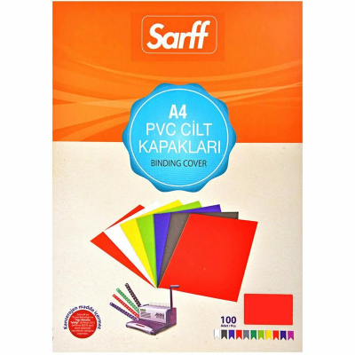 SARFF A4 OPAK KIRMIZI PVC CİLT KAPAKLARI - 100ADET - 5