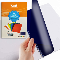 SARFF A4 OPAK LACİVERT PVC CİLT KAPAKLARI - 100ADET - SARFF
