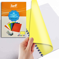 SARFF A4 OPAK SARI PVC CİLT KAPAKLARI - 100ADET - SARFF