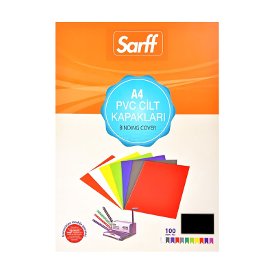 SARFF A4 OPAK SİYAH PVC CİLT KAPAKLARI - 100ADET - 2