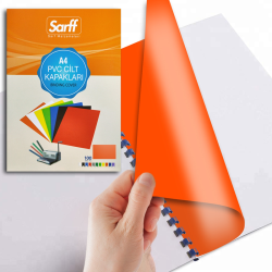 SARFF A4 OPAK TURUNCU PVC CİLT KAPAKLARI - 100ADET - SARFF