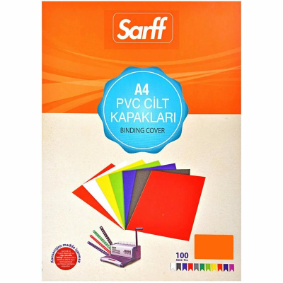 SARFF A4 OPAK TURUNCU PVC CİLT KAPAKLARI - 100ADET - 4