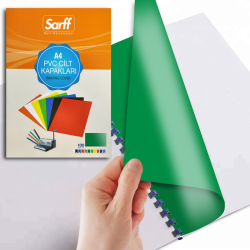 SARFF A4 OPAK YEŞİL PVC CİLT KAPAKLARI - 100ADET - SARFF