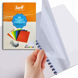 SARFF A4 ŞEFFAF PVC CİLT KAPAKLARI - 100ADET - SARFF
