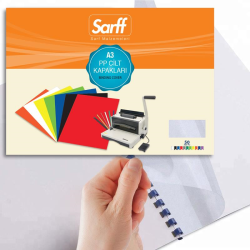 SARFF PP 450MIC A3 BUZLU ŞEFFAF CİLT KAPAKLARI - 50ADET - SARFF
