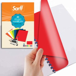 SARFF PP 450MIC A4 OPAK KIRMIZI CİLT KAPAKLARI - 50ADET - SARFF