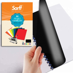 SARFF PP 450MIC A4 OPAK SİYAH CİLT KAPAKLARI - 50ADET - SARFF