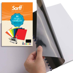 SARFF PP 450MIC A4 ŞEFFAF SİYAH CİLT KAPAKLARI - 50ADET - SARFF