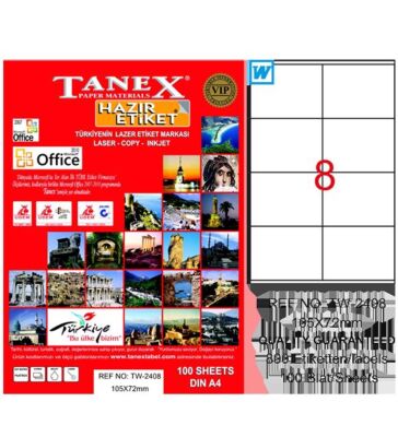 TANEX LASER ETİKET 105X72 TW-2408 - 1