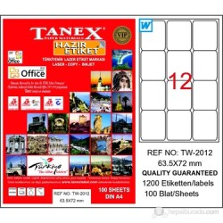 TANEX LASER ETİKET 63,5X72 TW-2012 - 