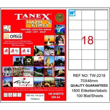 TANEX LASER ETİKET 70X46 TW-2218 - 1