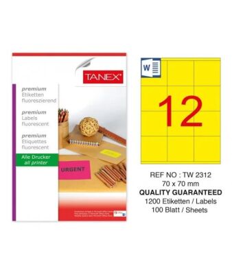 TANEX LASER ETİKET TW-2312 70X70 100'LÜ - 1