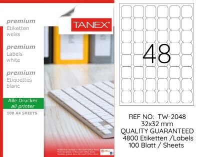 TANEX TW-2048 ETİKET 32MMX32MM - 1