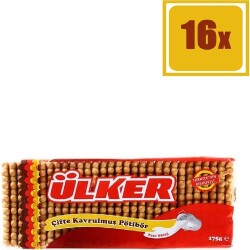 ÜLKER PETİBÖR BİSKÜVİ 175GR 16'LI ÇİFTE KAVRULMUŞ - 