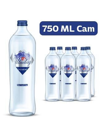 ULUDAĞ CAM ŞİŞE SU 750 ML 6'LI - 1