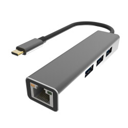 Vcom DH311A Type-C To USB3.0-3+RJ45 Çoklayıcı - VCOM