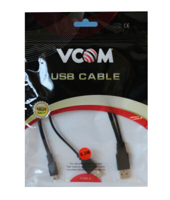 Vcom Usb 2.0 2-Mini Usb 5Pin Black 0.3M - 1